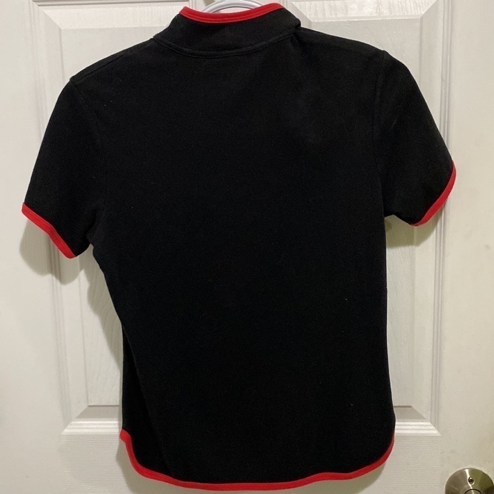 Vintage Y2K Asian Style Baby Tee Red and Black Knotted Buttons Size Small - Picture 5 of 5